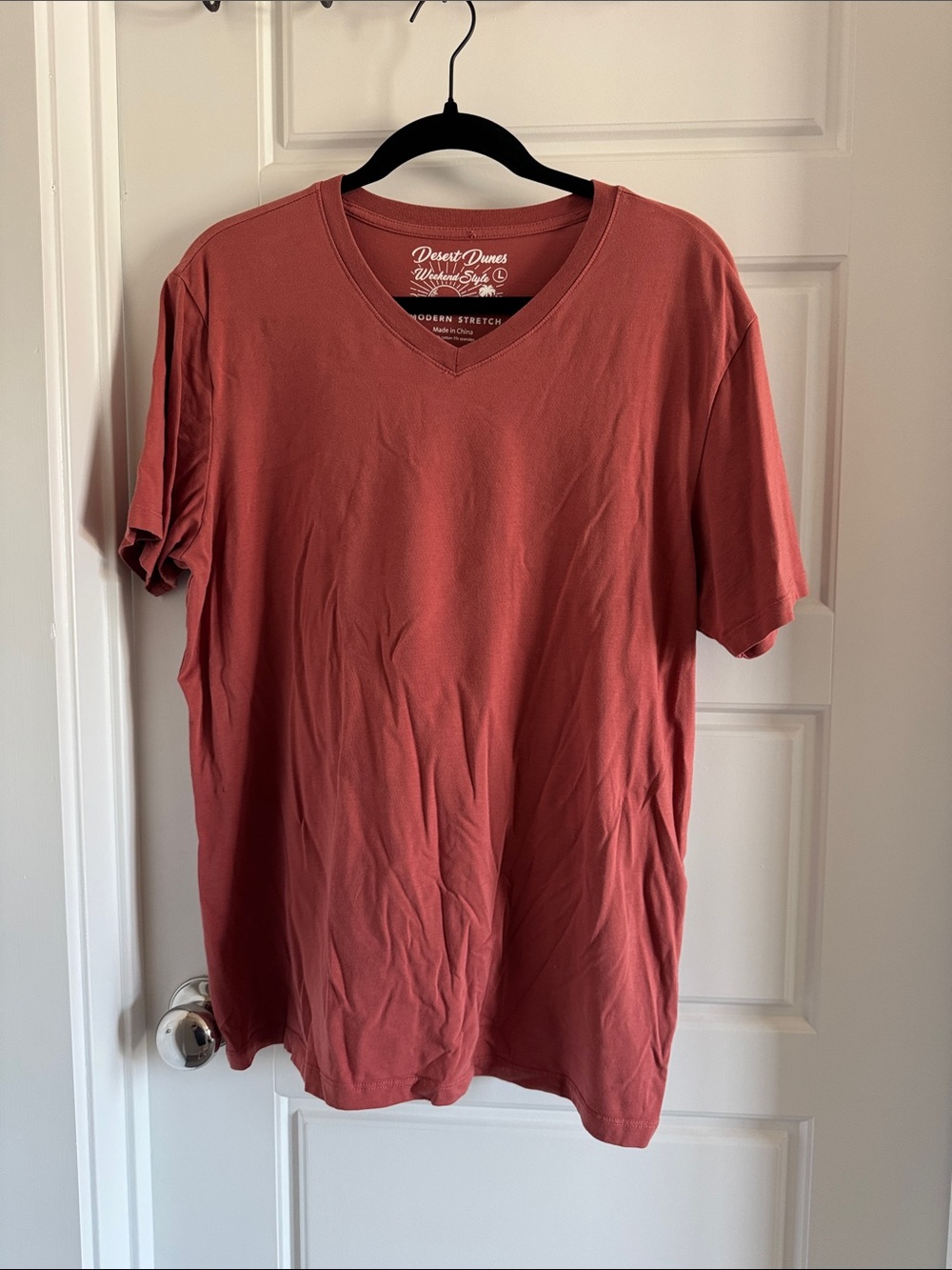 Desert Dunes Women's V-Neck Tee in Dusty Rose